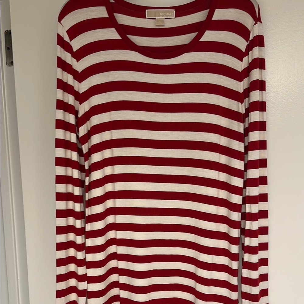 MICHAEL Michael Kors Red and White Striped Blouse